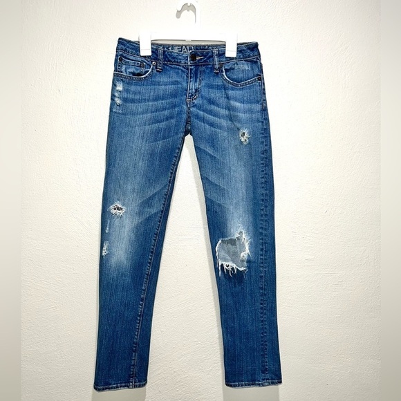 Bullhead Boyfriend Distressed Low Rise Jean - Picture 1 of 7